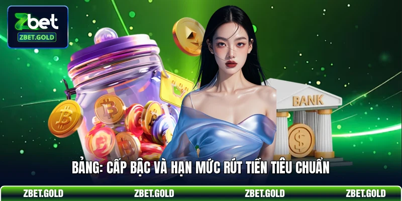Bảng: Cấp bậc và hạn mức rút tiền tiêu chuẩn