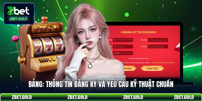 Bảng: Thông tin đăng ký và yêu cầu kỹ thuật chuẩn