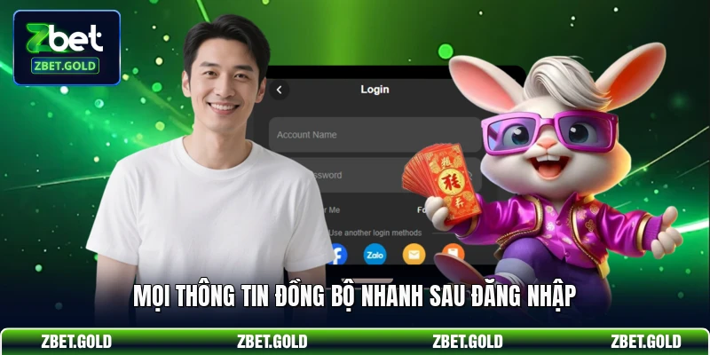 Mọi thông tin đồng bộ nhanh sau đăng nhập
